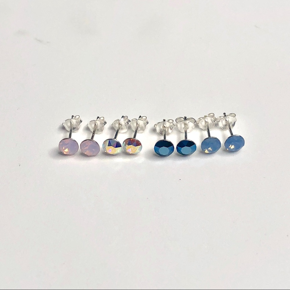 925 Sterling Silver Swarovski Crystal Earrings - Picture 7 of 8